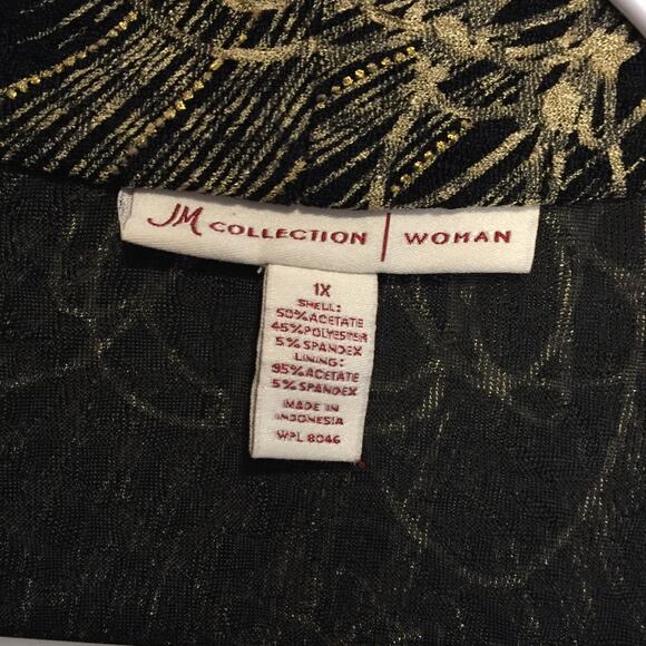 JM Collection Formal Tank Top and Jacket One Piece Evening Glitter Sparkle 1X - Picture 3 of 5